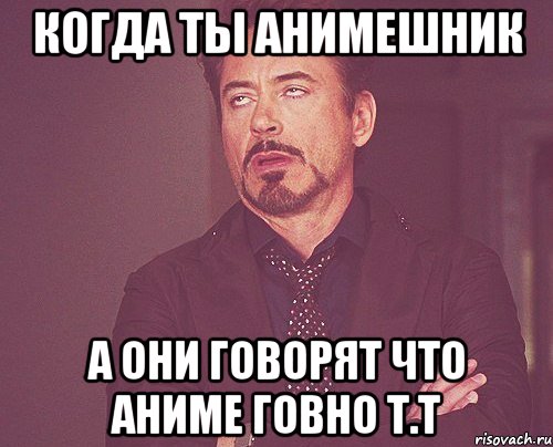 Когда ты анимешник а они говорят что аниме говно T.T, Мем твое выражение лица