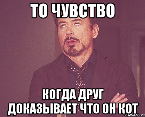 То чувство когда друг доказывает что он кот, Мем твое выражение лица