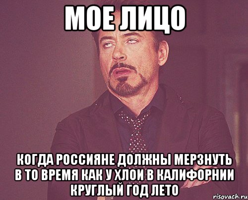 мое лицо когда россияне должны мерзнуть в то время как у хлои в калифорнии круглый год лето, Мем твое выражение лица