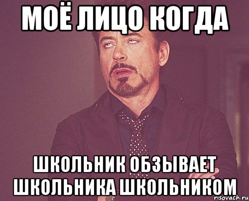 моё лицо когда школьник обзывает школьника школьником, Мем твое выражение лица