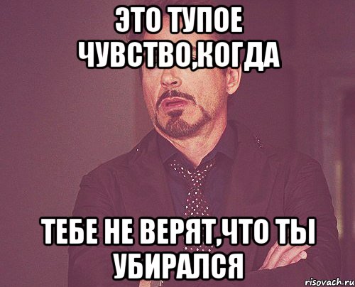 Это тупое чувство,когда Тебе не верят,что ты убирался, Мем твое выражение лица