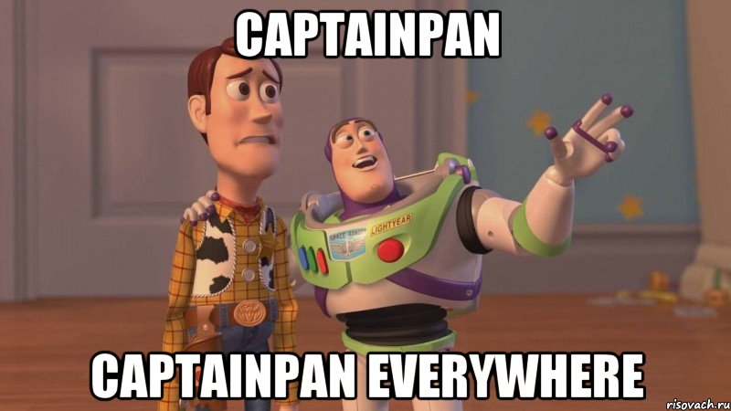 CaptainPan CaptainPan everywhere, Мем Они повсюду (История игрушек)