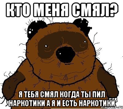 кто меня смял? я тебя смял когда ты пил наркотики а я и есть наркотики, Мем  Винни збс