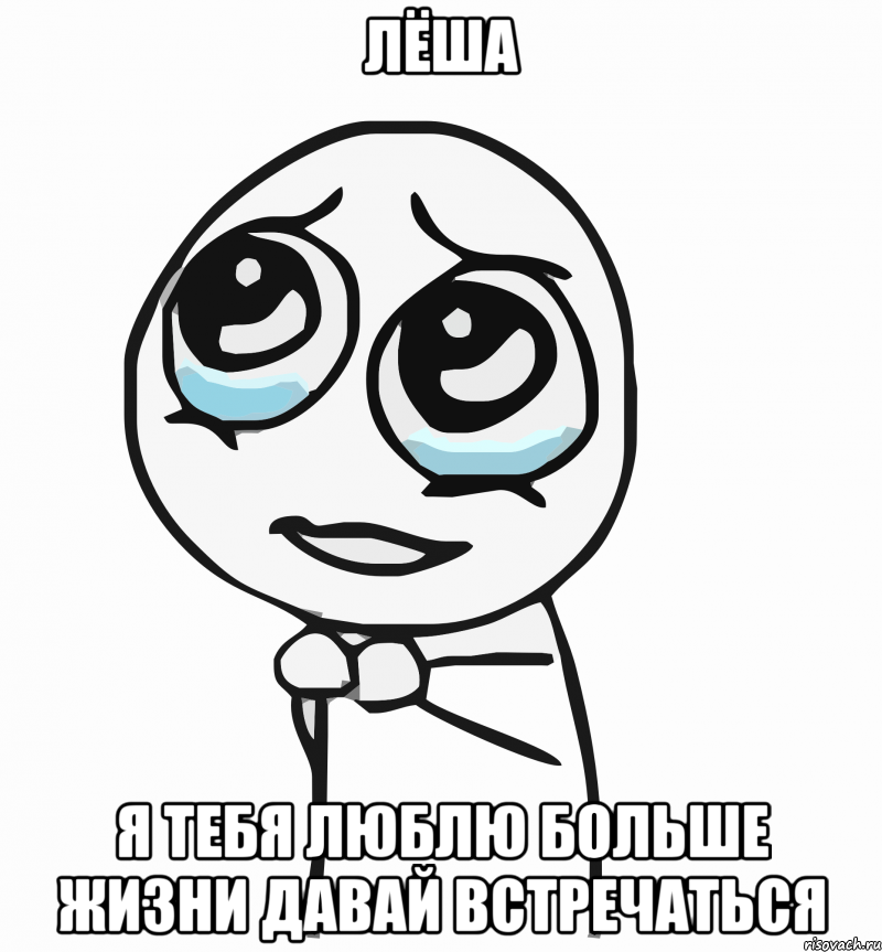 Лёша я тебя люблю больше жизни давай встречаться, Мем  ну пожалуйста (please)