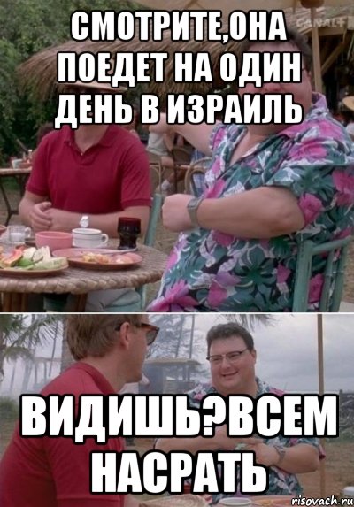 Смотрите,она поедет на один день в Израиль Видишь?Всем насрать, Комикс   всем плевать