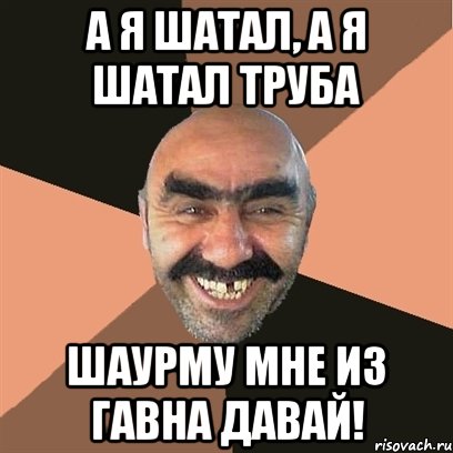 А я шатал, а я шатал труба Шаурму мне из гавна давай!, Мем Я твой дом труба шатал