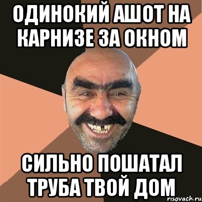 одинокий ашот на карнизе за окном сильно пошатал труба твой дом, Мем Я твой дом труба шатал