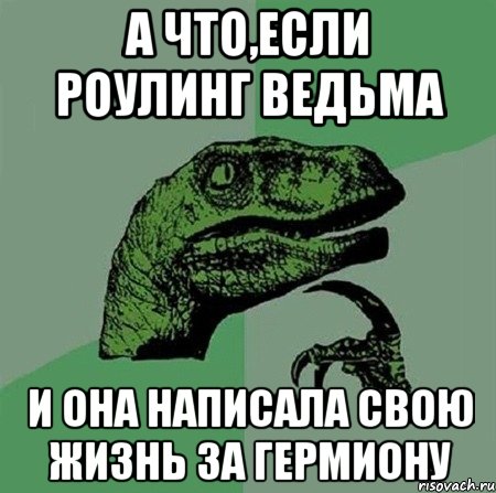 А что,если Роулинг ведьма и она написала свою жизнь за Гермиону, Мем Филосораптор