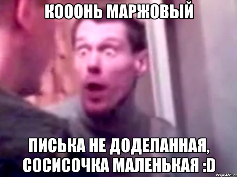 Кооонь маржовый Писька не доделанная, сосисочка маленькая :D, Мем Запили