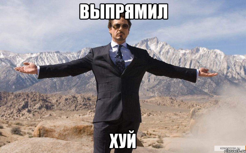 ВЫПРЯМИЛ ХУЙ, Мем железный человек