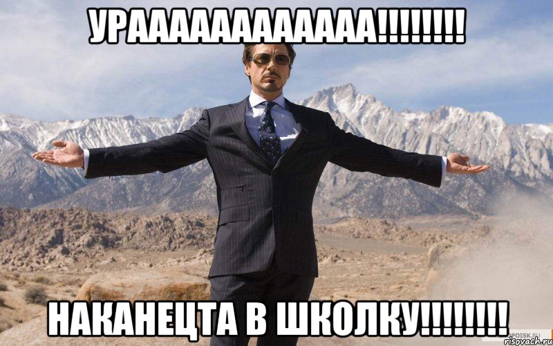 УРАААААААААААА!!!!!!!! НАКАНЕЦТА В ШКОЛКУ!!!!!!!!, Мем железный человек