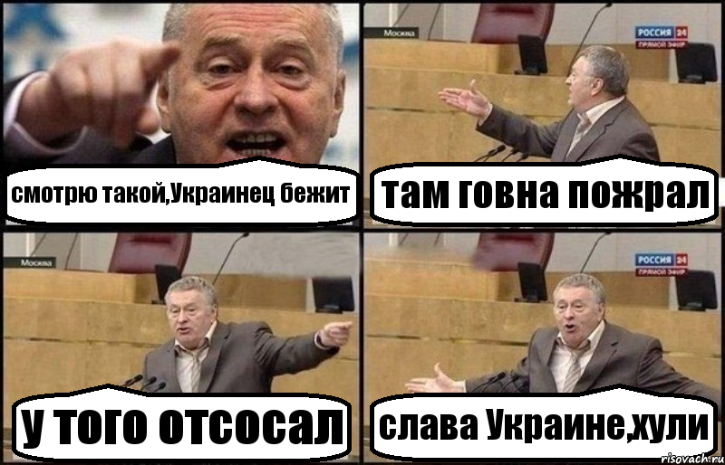 смотрю такой,Украинец бежит там говна пожрал у того отсосал слава Украине,хули, Комикс Жириновский