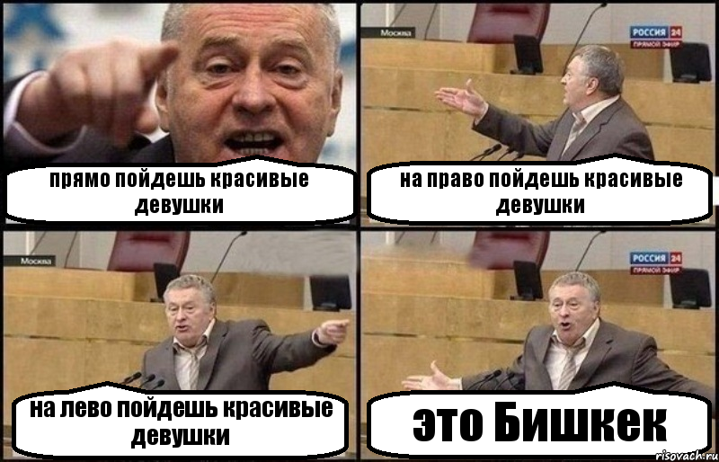 прямо пойдешь красивые девушки на право пойдешь красивые девушки на лево пойдешь красивые девушки это Бишкек, Комикс Жириновский