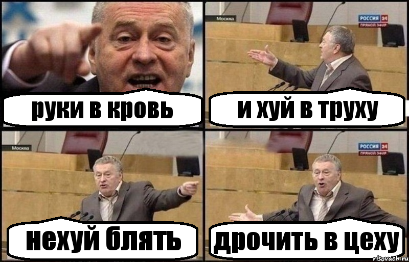 руки в кровь и хуй в труху нехуй блять дрочить в цеху, Комикс Жириновский