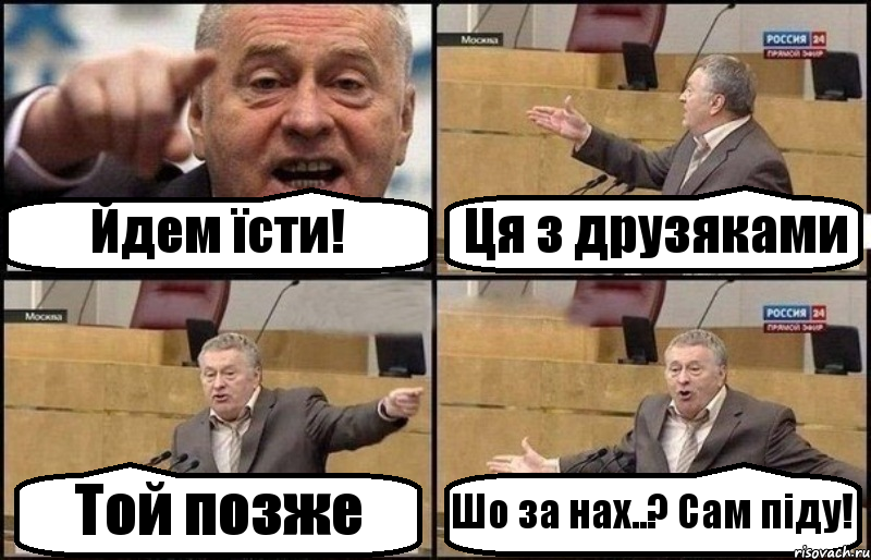 Йдем їсти! Ця з друзяками Той позже Шо за нах..? Сам піду!, Комикс Жириновский