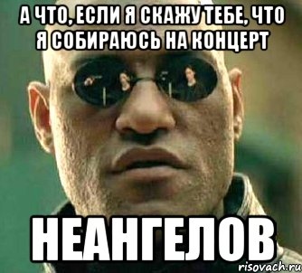 а что, если я скажу тебе, что я собираюсь на концерт неангелов, Мем  а что если я скажу тебе