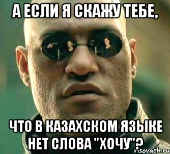 а если я скажу тебе, что в казахском языке нет слова "хочу"?, Мем  а что если я скажу тебе