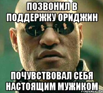 Позвонил в поддержку ориджин Почувствовал себя настоящим мужиком, Мем  а что если я скажу тебе