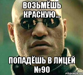 Возьмёшь красную... Попадёшь в лицей №90, Мем  а что если я скажу тебе