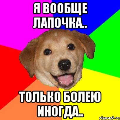 Я вообще лапочка.. Только болею иногда.., Мем Advice Dog