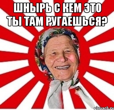 Шнырь с кем это ты там ругаешься? , Мем  бабуля