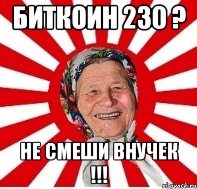 Биткоин 230 ? Не смеши внучек !!!, Мем  бабуля