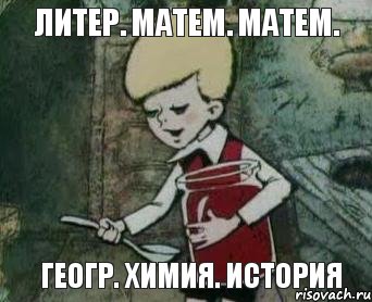 Литер. Матем. Матем. Геогр. Химия. История, Комикс братишка