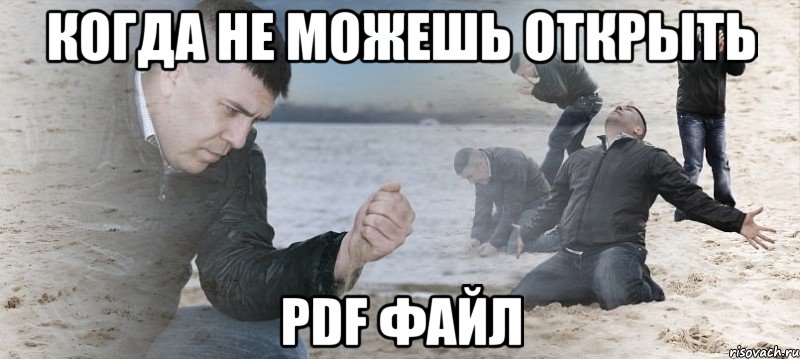 когда не можешь открыть pdf файл, Мем Мужик сыпет песок на пляже