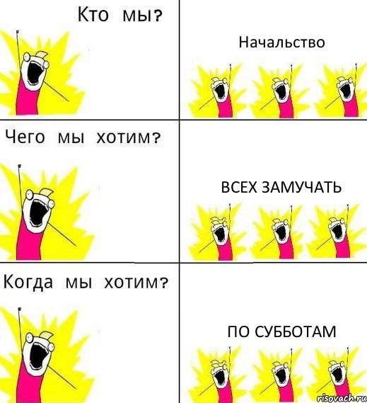 Начальство Всех замучать по субботам, Комикс Что мы хотим