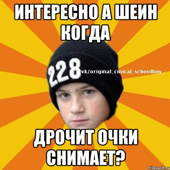 Интересно а шеин когда дрочит очки снимает?, Мем  Циничный школьник