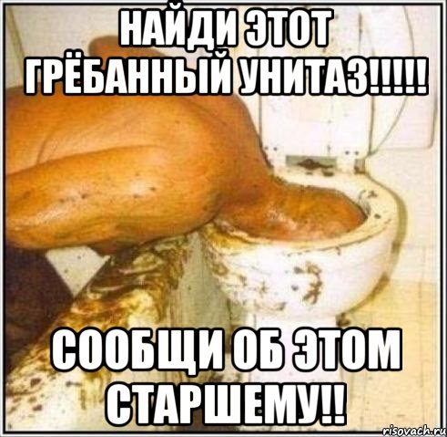 Найди этот грёбанный унитаз!!!!! сообщи об этом старшему!!, Мем Дайвер