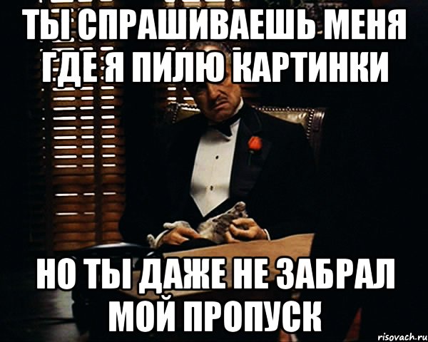 Ты спрашиваешь меня где я пилю картинки Но ты даже не забрал мой пропуск, Мем Дон Вито Корлеоне