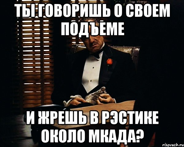 ты говоришь о своем подъеме и жрешь в рэстике около МКАДА?, Мем Дон Вито Корлеоне