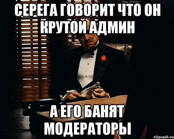 Серега говорит что он крутой админ а его банят модераторы, Мем Дон Вито Корлеоне