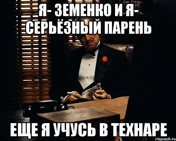 я- земенко и я- серьёзный парень еще я учусь в технаре, Мем Дон Вито Корлеоне