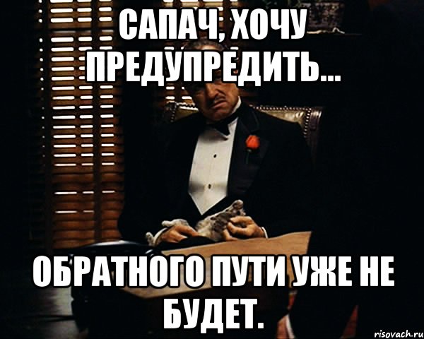 Сапач, хочу предупредить... Обратного пути уже не будет., Мем Дон Вито Корлеоне