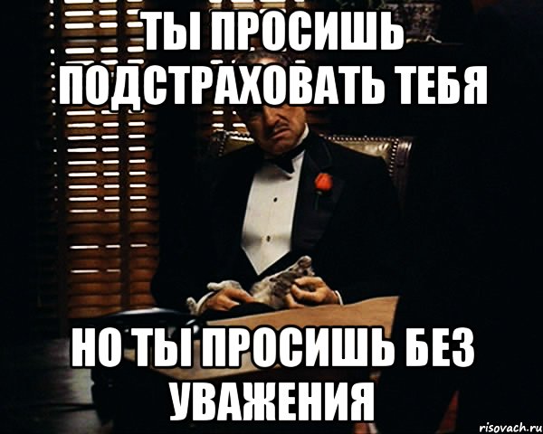 ты просишь подстраховать тебя но ты просишь без уважения, Мем Дон Вито Корлеоне