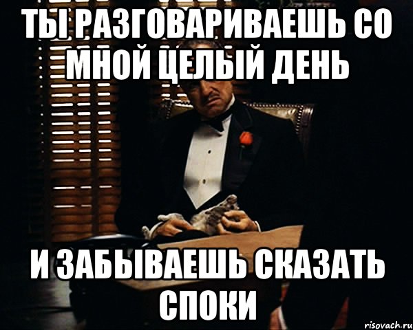 Ты разговариваешь со мной целый день и забываешь сказать споки, Мем Дон Вито Корлеоне