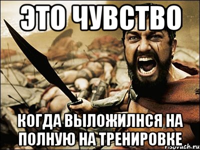 Это чувство когда выложилнся на полную на тренировке, Мем Это Спарта