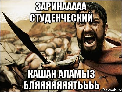 Заринааааа студенческий Кашан аламыз бляяяяяяятьььь, Мем Это Спарта