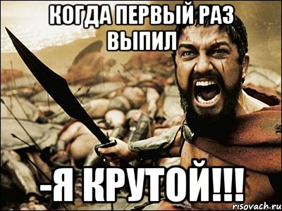 КОГДА ПЕРВЫЙ РАЗ ВЫПИЛ -Я КРУТОЙ!!!, Мем Это Спарта