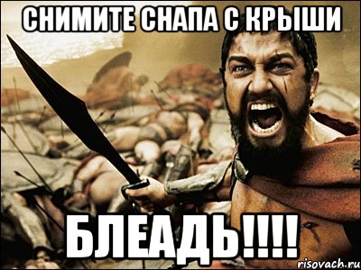 Снимите снапа с крыши БЛЕАДЬ!!!!, Мем Это Спарта