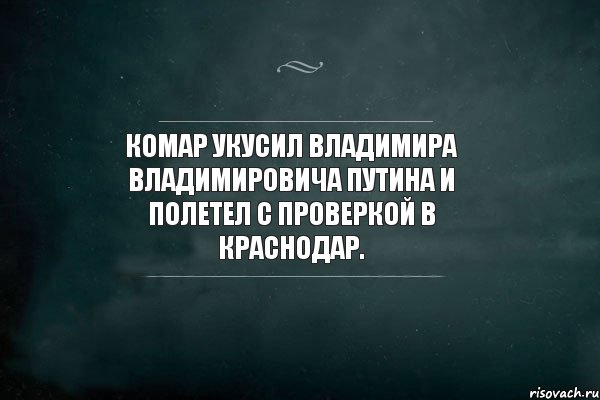 Комар укусил Владимира Владимировича Путина и полетел с проверкой в Краснодар., Комикс Игра Слов