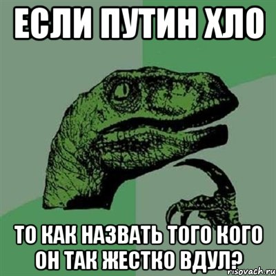 Если Путин ХЛО то как назвать того кого он так жестко вдул?, Мем Филосораптор