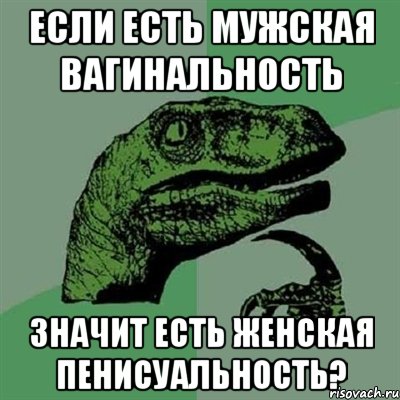 если есть мужская вагинальность значит есть женская пенисуальность?, Мем Филосораптор