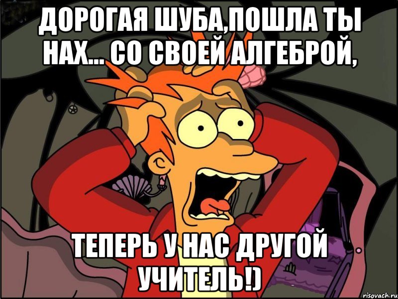 Дорогая Шуба,пошла ты нах... со своей алгеброй, Теперь у нас другой учитель!), Мем Фрай в панике