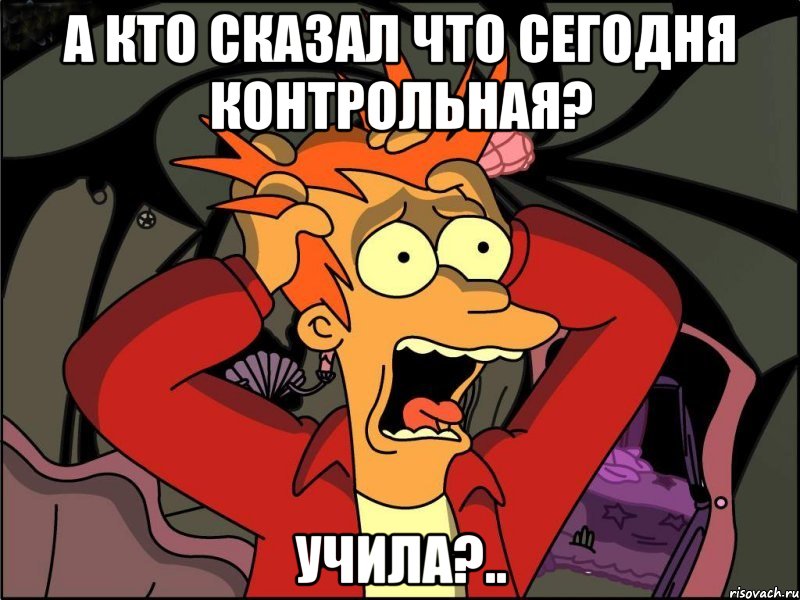 А кто сказал что сегодня контрольная? Учила?.., Мем Фрай в панике