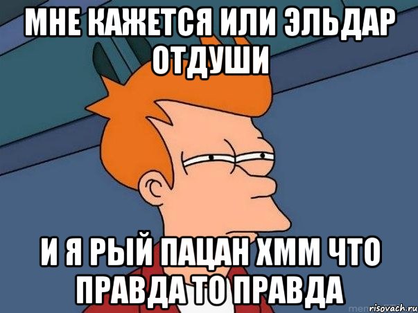 Мне кажется или Эльдар отдуши И я рый пацан хмм что правда то правда, Мем  Фрай (мне кажется или)