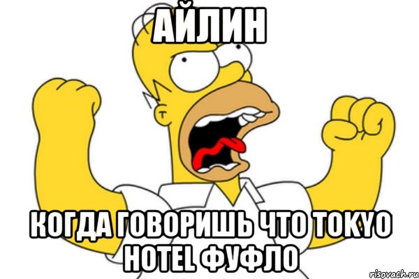 Айлин Когда говоришь что Tokyo hotel фуфло, Мем Разъяренный Гомер