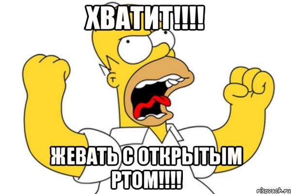 Хватит!!!! жевать с открытым ртом!!!!, Мем Разъяренный Гомер